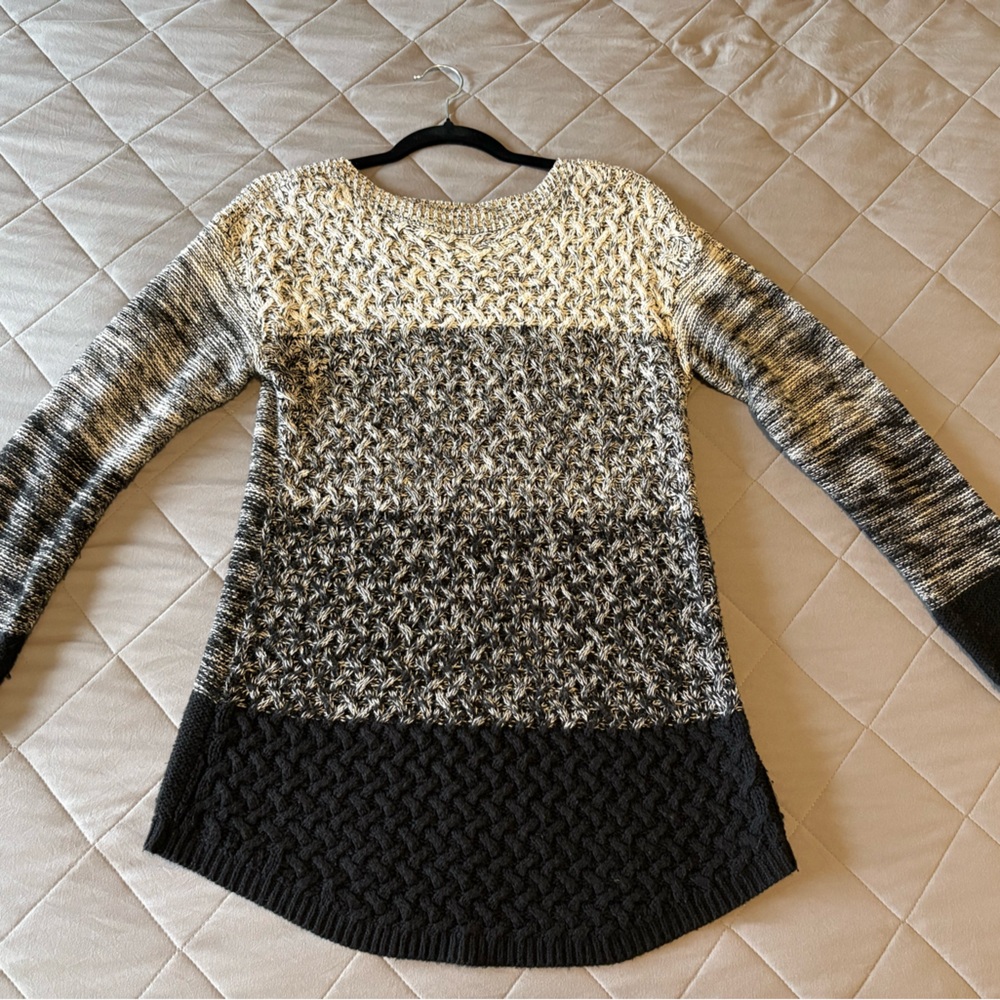 It's Our Time Black/Grey Ombre Knit Sweater